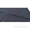 100% Polyester moss crepe with Red flocking